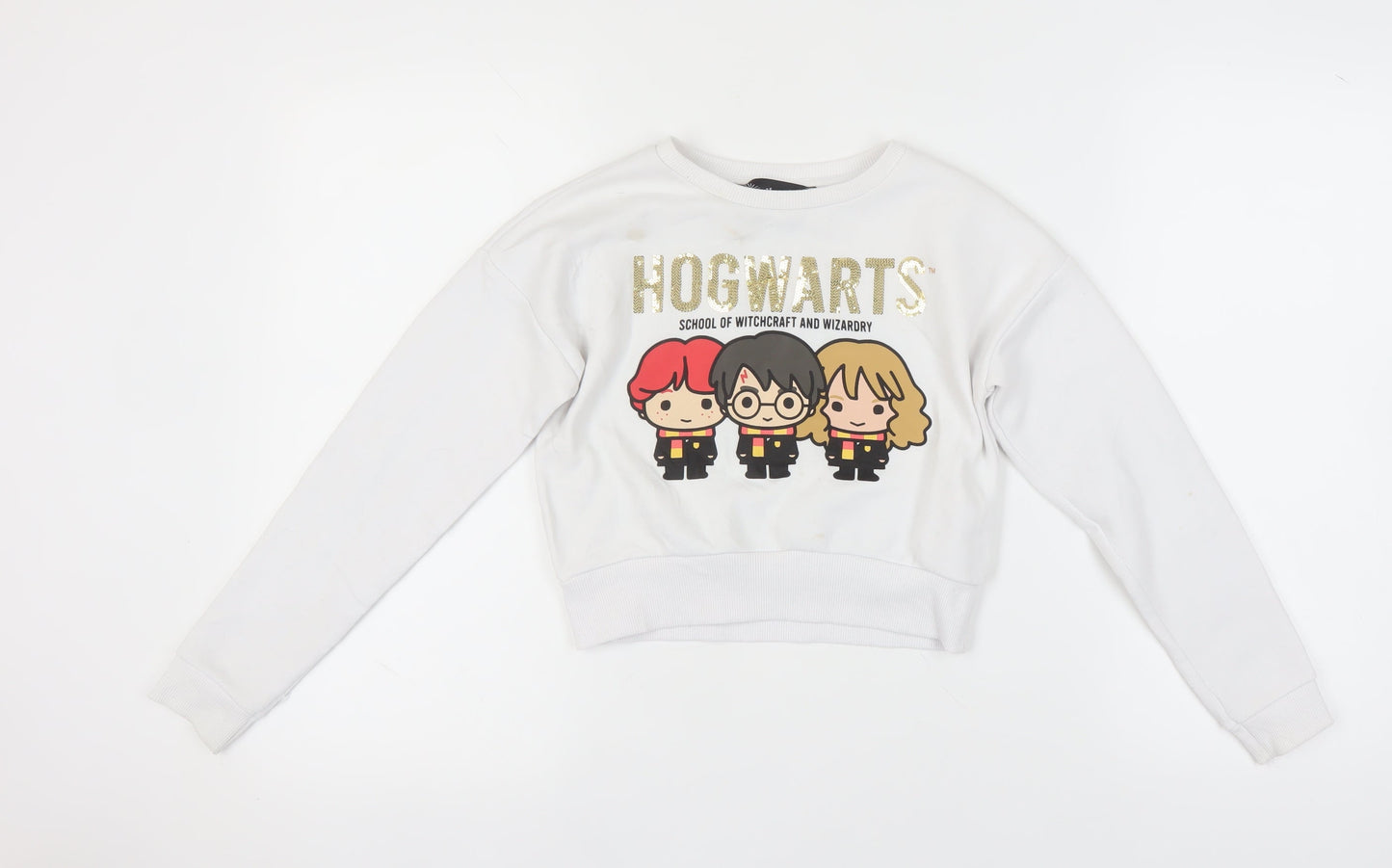 Harry Potter Girls White Pullover Sweatshirt 9-10 Yrs