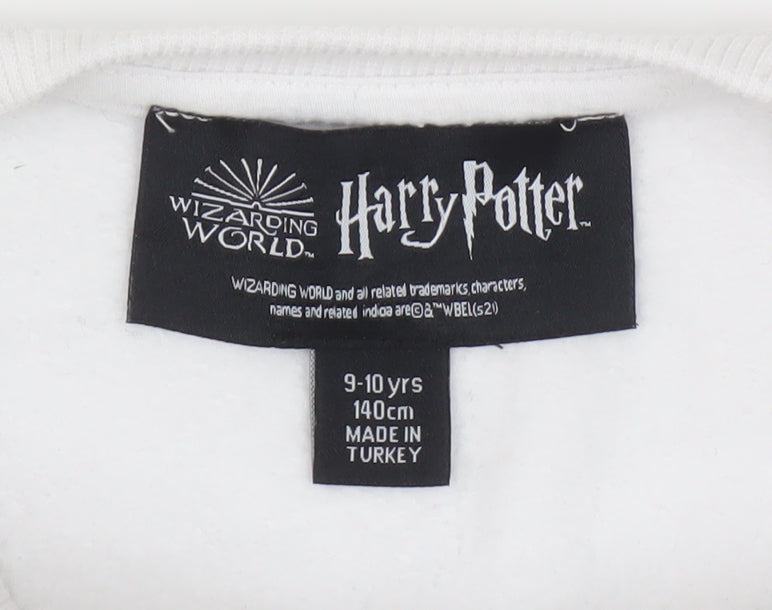 Harry Potter Girls White Pullover Sweatshirt 9-10 Yrs