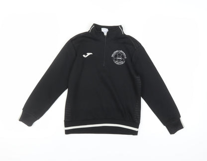 Joma Boys Black 2XS Sweatshirt 1/4 Zip Casual Lightweight