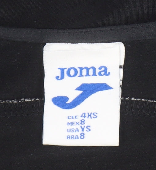 Joma Boys Black 2XS Sweatshirt 1/4 Zip Casual Lightweight