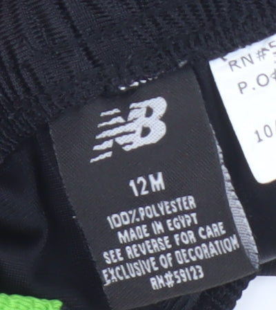 New Balance Kids' Black Green Active Shorts 12M