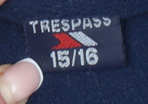 Trespass Boys Blue Fleece 1/2 Zip Hoodie, Size 16 Years