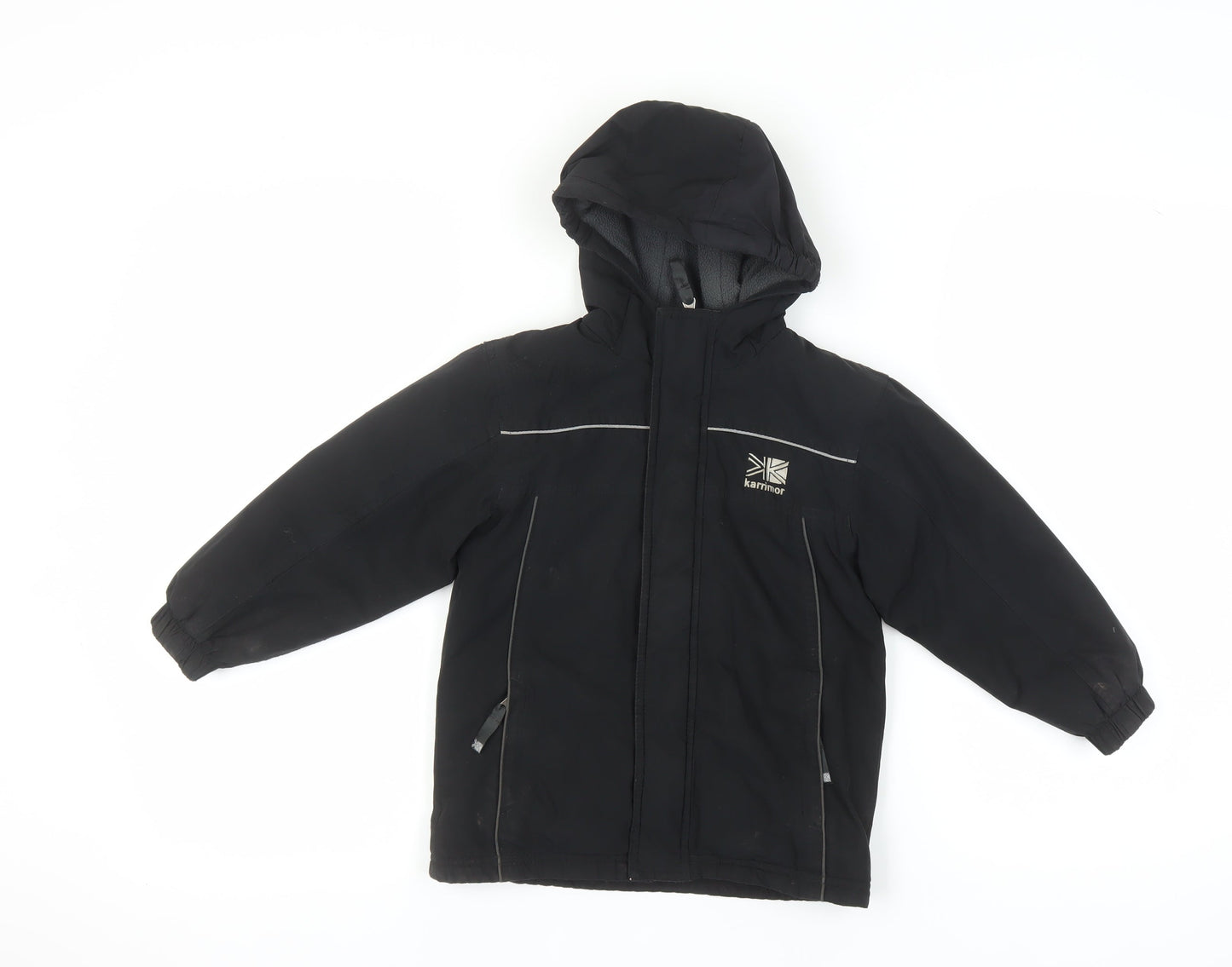 Karrimor Boys Black Puffer Jacket, Size 4-5 Years, Winter Hooded