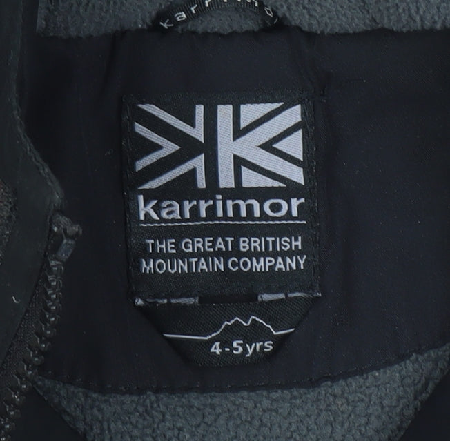 Karrimor Boys Black Puffer Jacket, Size 4-5 Years, Winter Hooded