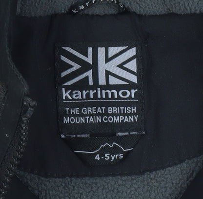 Karrimor Boys Black Puffer Jacket, Size 4-5 Years, Winter Hooded