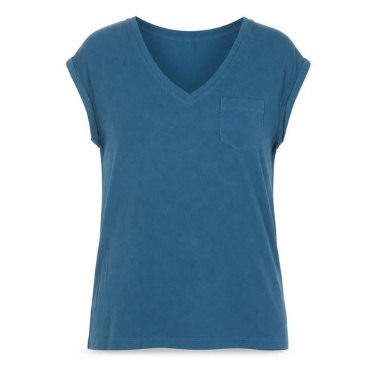 Womens UK Size 8 FatFace Blue Basic T-Shirt