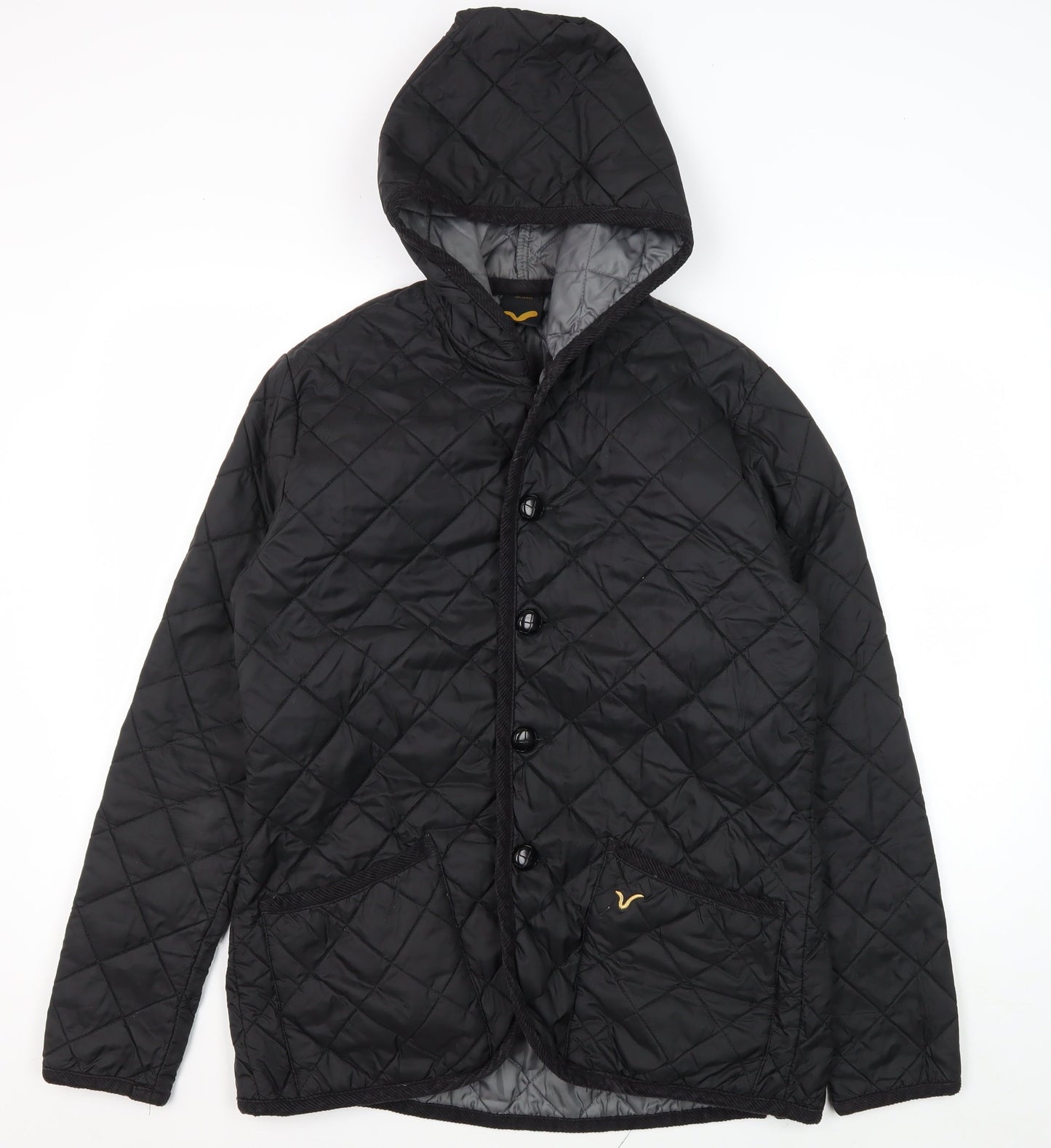 Mens UK Size M Voi Jeans Black Quilted Coat