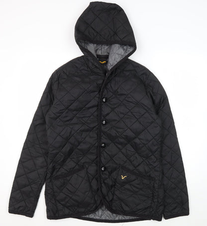 Mens UK Size M Voi Jeans Black Quilted Coat