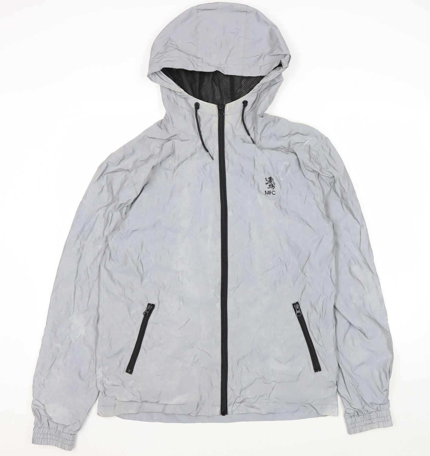 Euro-Sports Men's Grey Windbreaker Jacket, Size S