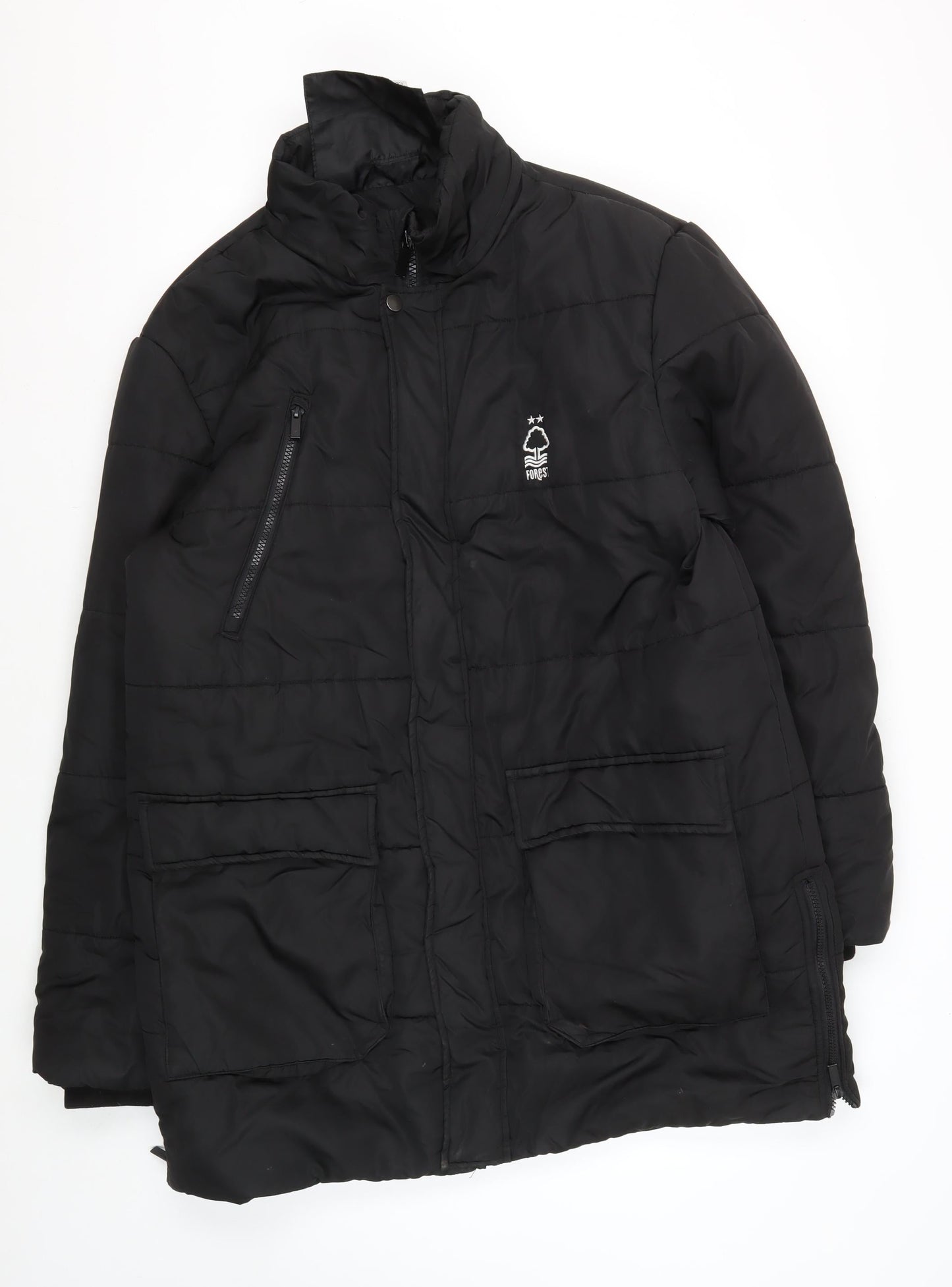 Mens UK Size L Forest Black Puffer Jacket