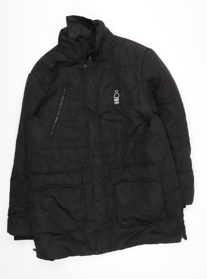 Mens UK Size L Forest Black Puffer Jacket