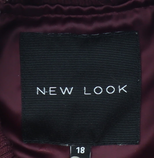 Mens UK Size 18 New Look Red Bomber Jacket