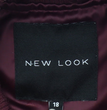 Mens UK Size 18 New Look Red Bomber Jacket