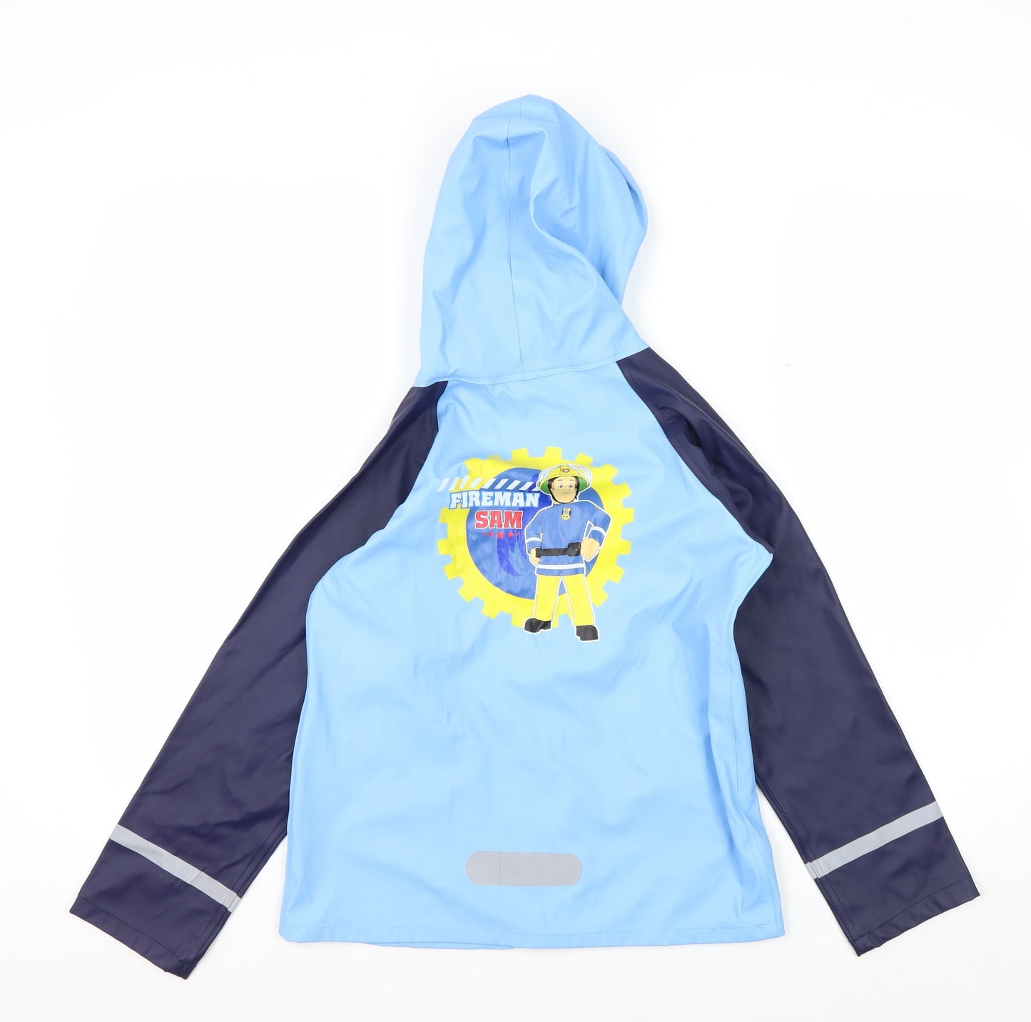 Fireman Sam Boys Blue Hooded Rain Coat 5-6 Years