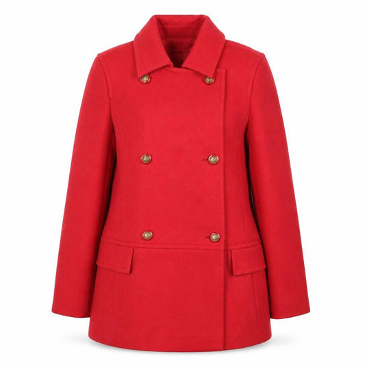 Womens UK Size 10 Viyella Red Pea Coat