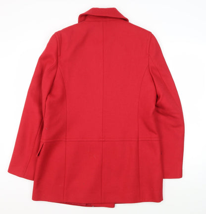 Womens UK Size 10 Viyella Red Pea Coat
