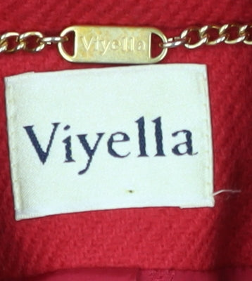 Womens UK Size 10 Viyella Red Pea Coat