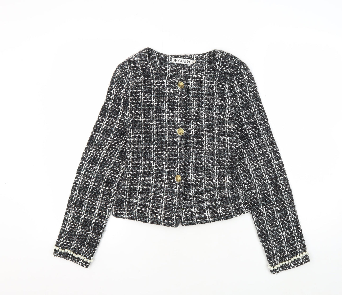 UNIQUE 21 Women's Black Tweed Jacket Size 8