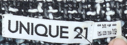 UNIQUE 21 Women's Black Tweed Jacket Size 8