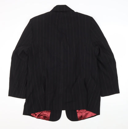 Ann Harvey Women's Black Pinstripe Blazer, Size 16
