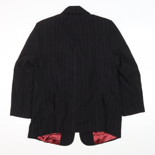 Ann Harvey Women's Black Pinstripe Blazer, Size 16