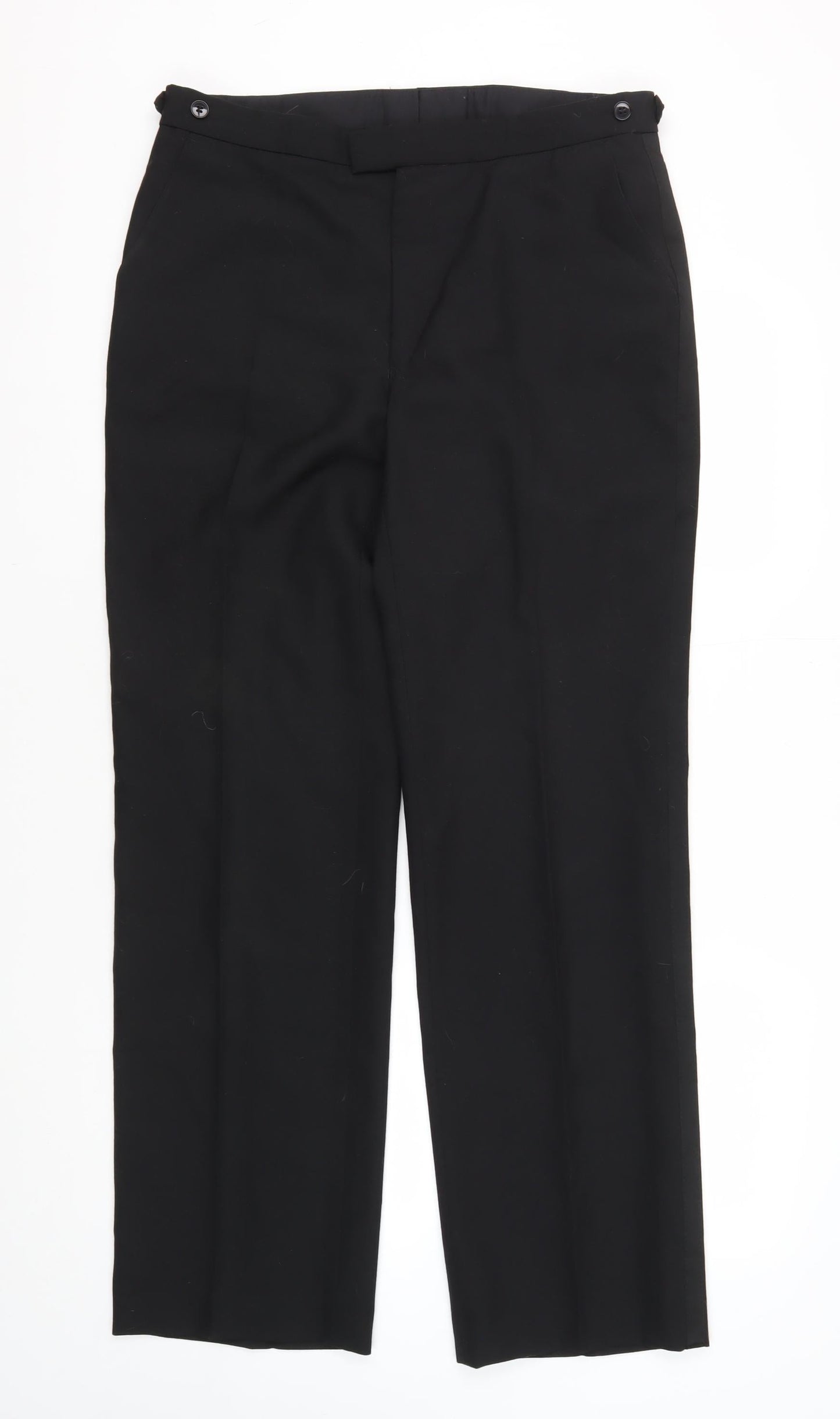 Mens UK Size 34 Turo Regular Fit  Black Trousers
