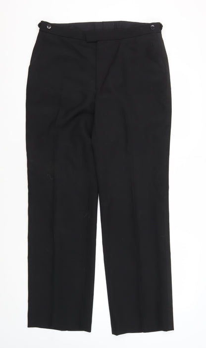 Mens UK Size 34 Turo Regular Fit  Black Trousers
