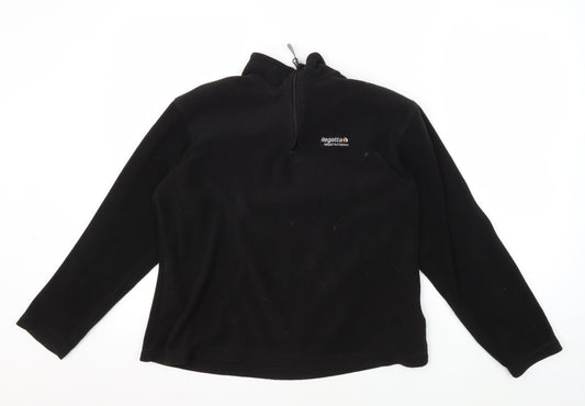 Regatta Women's Black Fleece Sweater, Size 12, 1/4 Zip