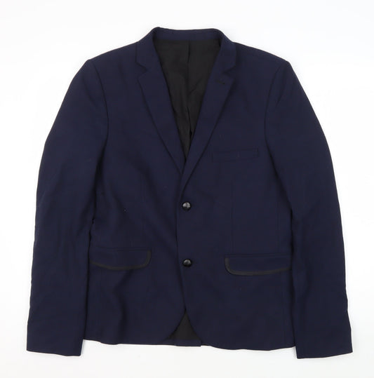 Mens UK Size 40 Topman Regular Blue Suit Jacket