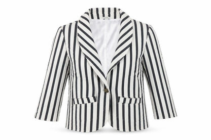 Stella Women's White Striped Blazer - Size L - Classic Style