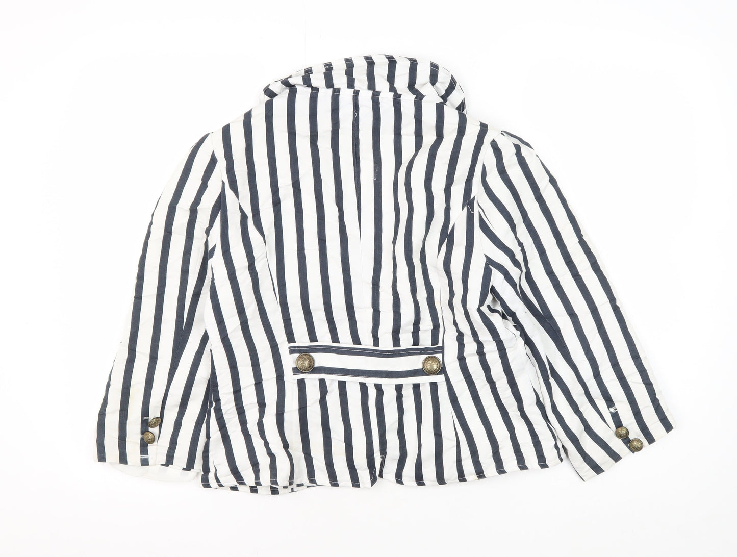 Stella Women's White Striped Blazer - Size L - Classic Style