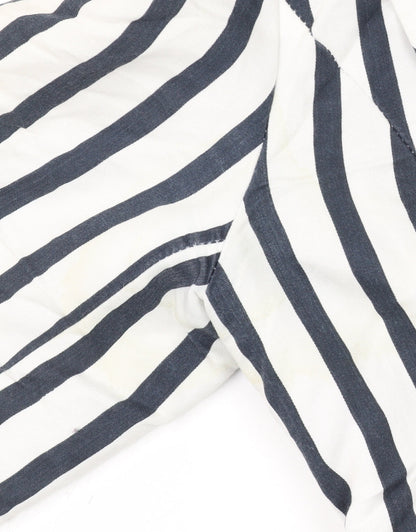 Stella Women's White Striped Blazer - Size L - Classic Style
