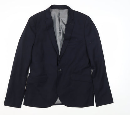 Mens UK Size 40 Topman Regular Blue Suit Jacket