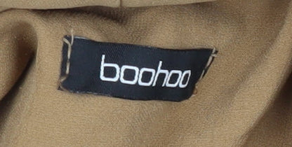 Boohoo Women's Brown Blazer, Size 12, Shawl Lapel