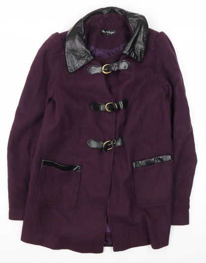 Miss Selfridge Women's Purple Buckle Coat Size 6