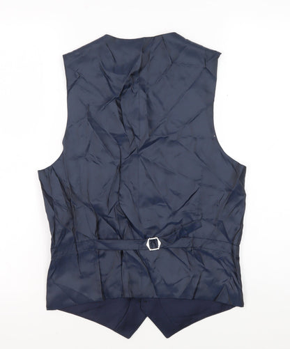 Marks and Spencer Blue 34R Men's Wool Waistcoat
