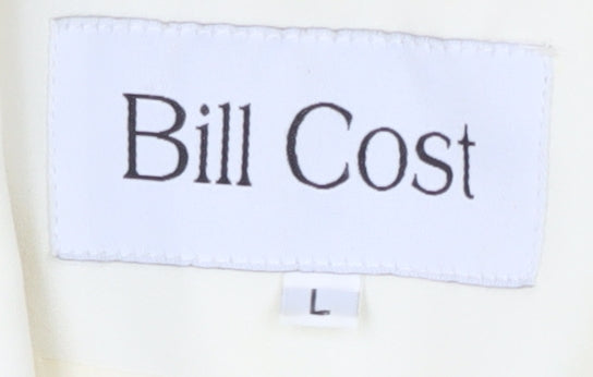Bill Cost Womens Ivory Blazer Large Short Sleeve Notch Single-Breasted