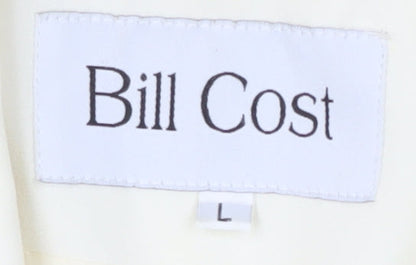 Bill Cost Womens Ivory Blazer Large Short Sleeve Notch Single-Breasted