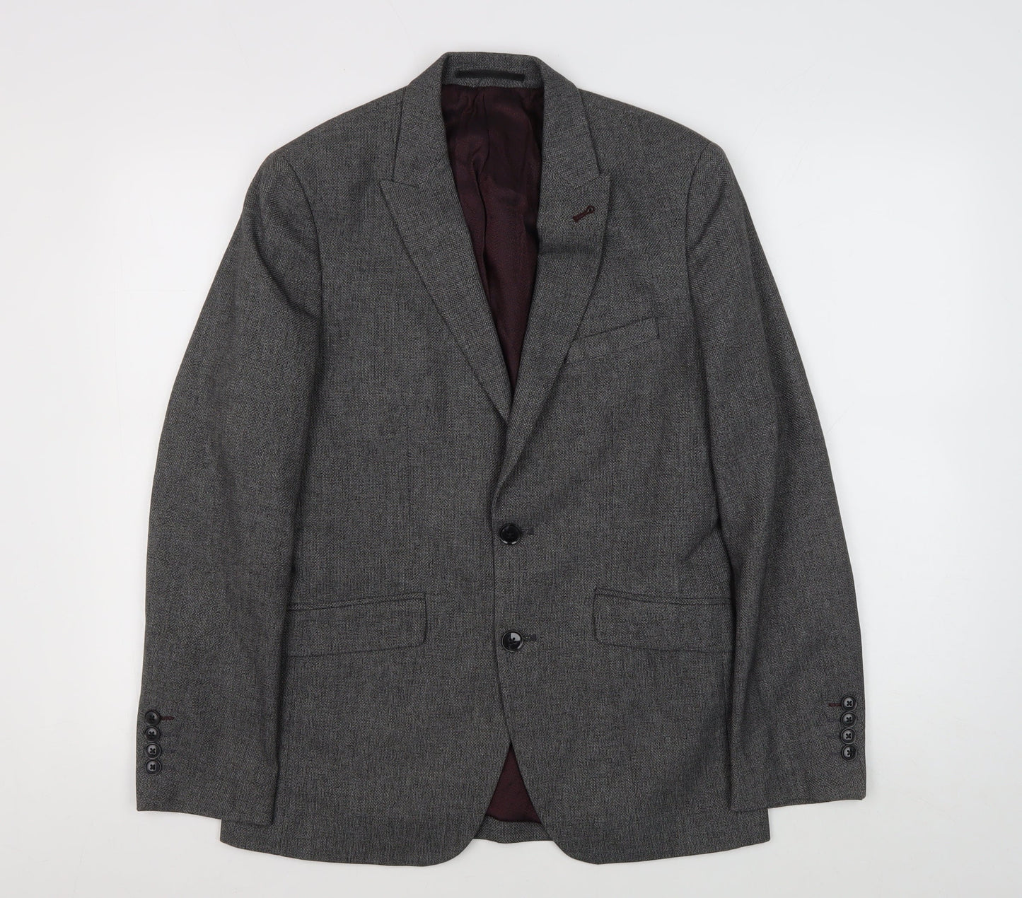 Mens UK Size 36 Burton Regular Grey Suit Jacket
