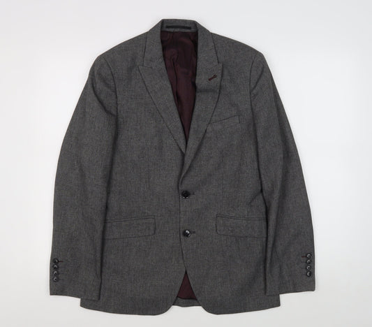 Mens UK Size 36 Burton Regular Grey Suit Jacket