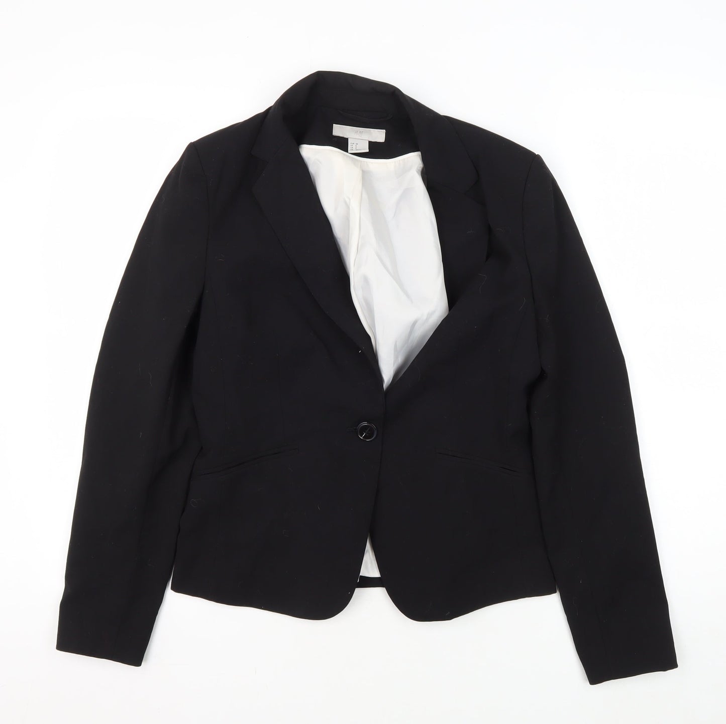 H&M Women's Black Blazer Size 10 Regular Fit