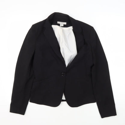 H&M Women's Black Blazer Size 10 Regular Fit