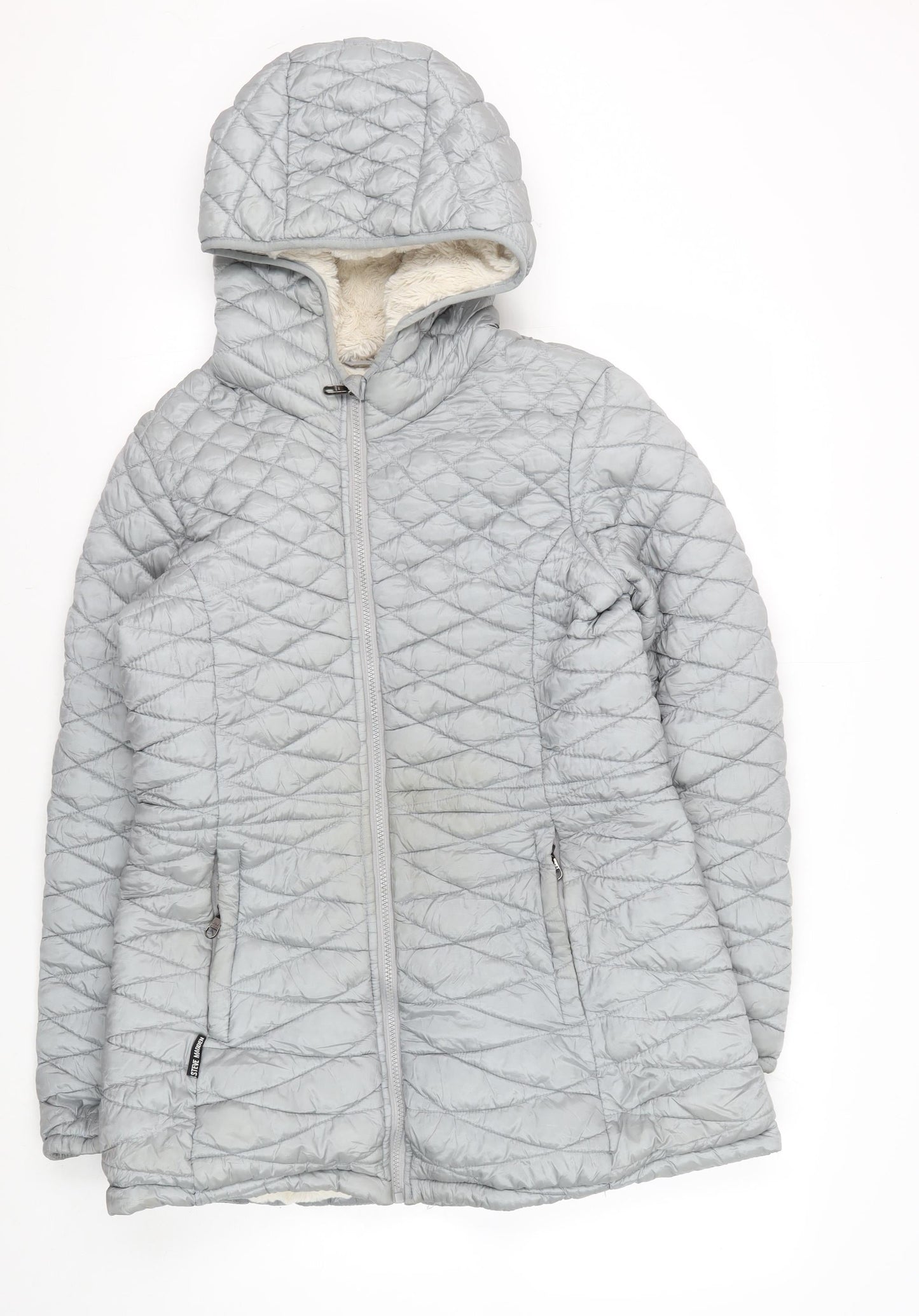 Womens UK Size M Steve Madden Grey Puffer Jacket