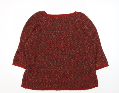 David Emanuel Women's Red XL Jumper, 3/4 Sleeves