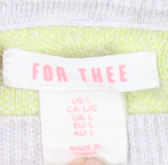 FOR THEE Women's Beige L Polka Dot Pullover Jumper
