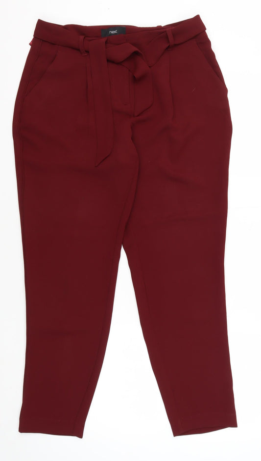 Womens UK Size 10 NEXT Regular Fit Workwear Casual Red Trousers
