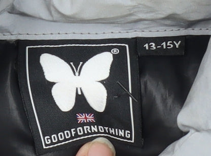 Good For Nothing Unisex Kids Black/Grey Puffer Jacket 13-14 Years