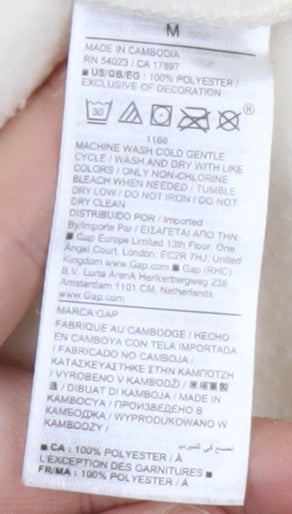 Gap Women's Ivory Pullover Hoodie, M, Casual Fleece