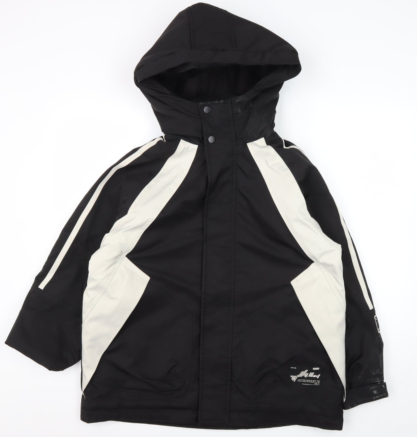 Star&Dot Boys Black Hooded Parka Jacket - 11 Years