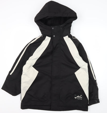 Star&Dot Boys Black Hooded Parka Jacket - 11 Years